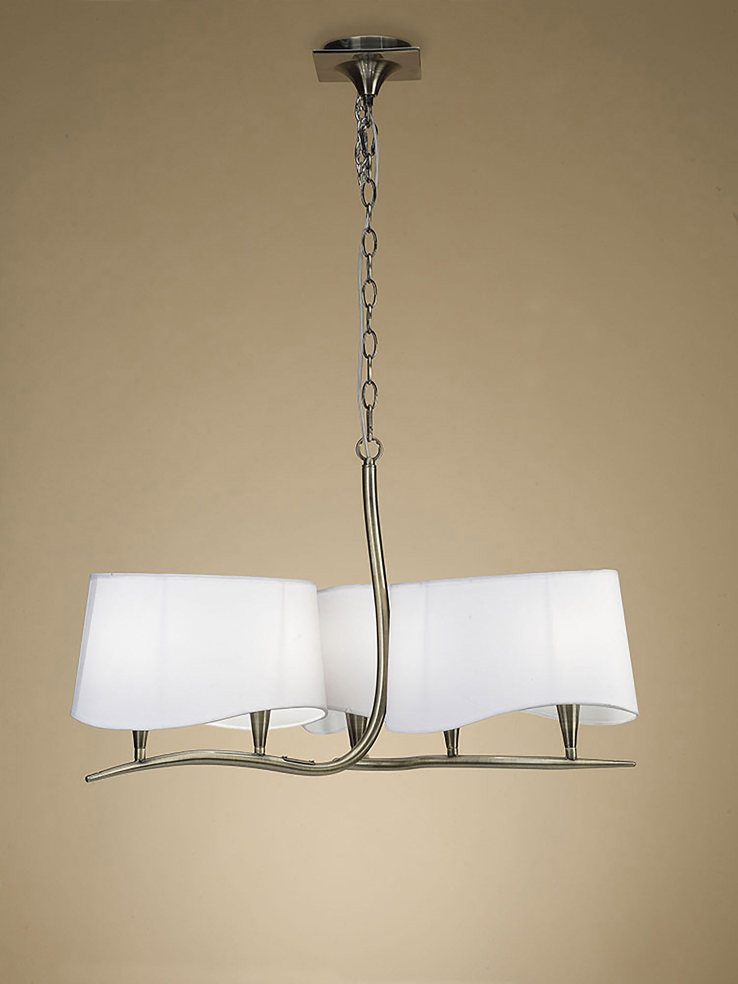 Ninette Antique Brass-Ivory White Ceiling Lights Mantra Multi Arm Fittings